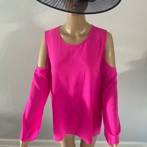 Vince Camuto Fuchsia Cold Shoulder Blouse